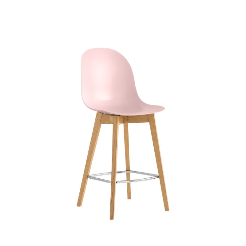 1672 Academy Connubia© Tabouret scandinave en polypropylène et bois* Tabouret Snack (assise +/- 65 Cm)|Tabouret De Bar (assise +/- 80 Cm)
