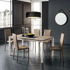 La primavera Aaron Table rectangulaire ultra extensible style contemporain en stratifié* Table De Salle à Manger