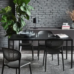 Abby Connubia® Chaise empilable en polypropylène recyclé avec dossier microperforé* Chaise De Cuisine|Chaise De Salle à Manger