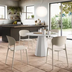 Abby Connubia® Chaise italienne empilable en polypropylène recyclé sans accoudoirs* Chaise De Cuisine|Chaise De Salle à Manger