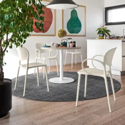 Abby Connubia® Chaise italienne empilable en polypropylène recyclé sans accoudoirs* Chaise De Cuisine|Chaise De Salle à Manger