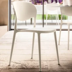 Abby Connubia® Chaise italienne empilable en polypropylène recyclé sans accoudoirs* Chaise De Cuisine|Chaise De Salle à Manger