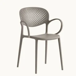Abby Connubia® Fauteuil de jardin empilable en polypropylène recyclé avec dossier microperforé* Chaise De Jardin|Fauteuil De Jardin