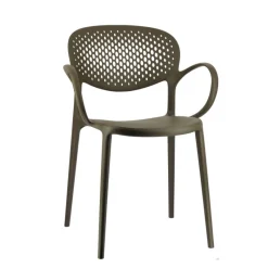 Abby Connubia® Fauteuil de jardin empilable en polypropylène recyclé avec dossier microperforé* Chaise De Jardin|Fauteuil De Jardin