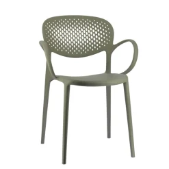 Abby Connubia® Fauteuil empilable en polypropylène recyclé avec dossier microperforé* Chaise De Cuisine|Chaise De Salle à Manger
