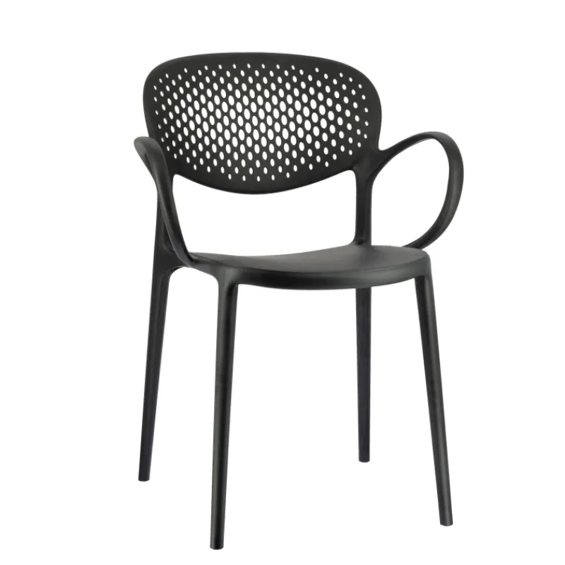 Abby Connubia® Fauteuil empilable en polypropylène recyclé avec dossier microperforé* Chaise De Cuisine|Chaise De Salle à Manger
