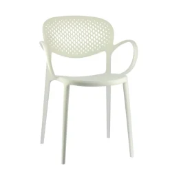 Abby Connubia® Fauteuil empilable en polypropylène recyclé avec dossier microperforé* Chaise De Cuisine|Chaise De Salle à Manger