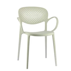 Abby Connubia® Fauteuil empilable en polypropylène recyclé avec dossier microperforé* Chaise De Cuisine|Chaise De Salle à Manger