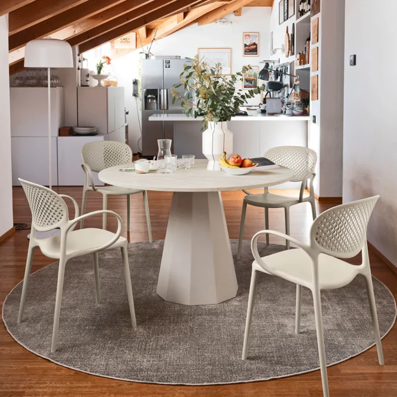 Abby Connubia® Fauteuil empilable en polypropylène recyclé avec dossier microperforé* Chaise De Cuisine|Chaise De Salle à Manger