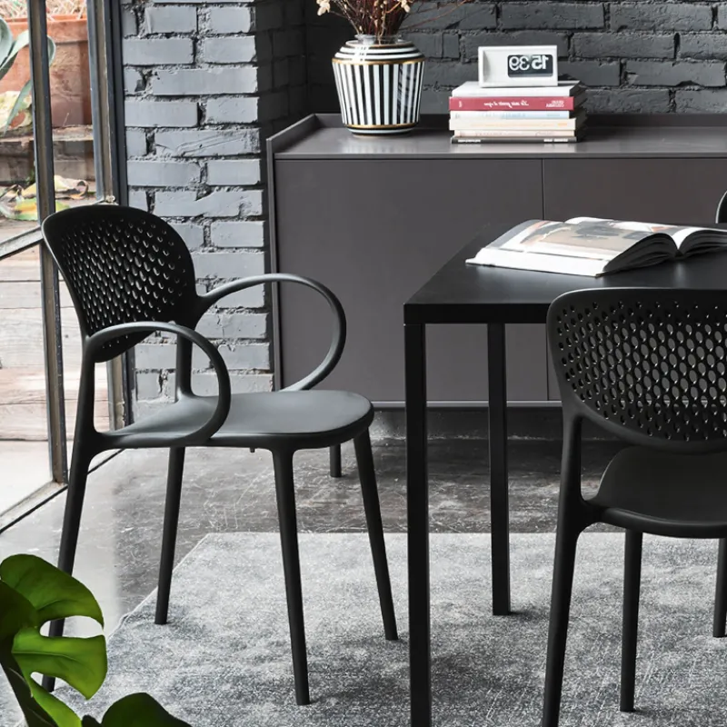 Abby Connubia® Fauteuil empilable en polypropylène recyclé avec dossier microperforé* Chaise De Cuisine|Chaise De Salle à Manger