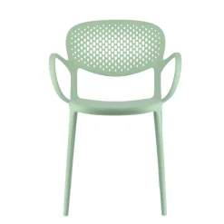 Abby Connubia® Fauteuil empilable en polypropylène recyclé avec dossier microperforé* Chaise De Cuisine|Chaise De Salle à Manger