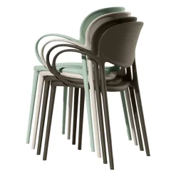 Abby Connubia® Fauteuil italien empilable en polypropylène recyclé* Chaise De Cuisine|Chaise De Salle à Manger