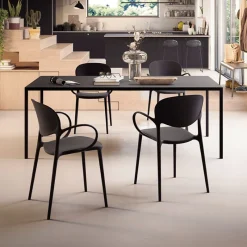 Abby Connubia® Fauteuil italien empilable en polypropylène recyclé* Chaise De Cuisine|Chaise De Salle à Manger