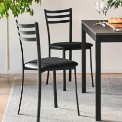 Ace 1320 Chaise de cuisine en métal avec assise en simili rembourrée* Chaise De Cuisine