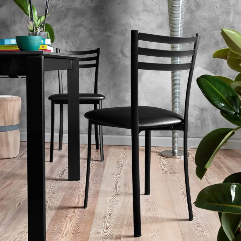 Ace 1320 Chaise de cuisine en métal avec assise en simili rembourrée* Chaise De Cuisine