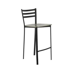 Ace 1329 Tabouret de cuisine en métal et assise bois hauteur snack* Tabouret Hauteur Sur-mesure|Tabouret Snack (assise +/- 65 Cm)