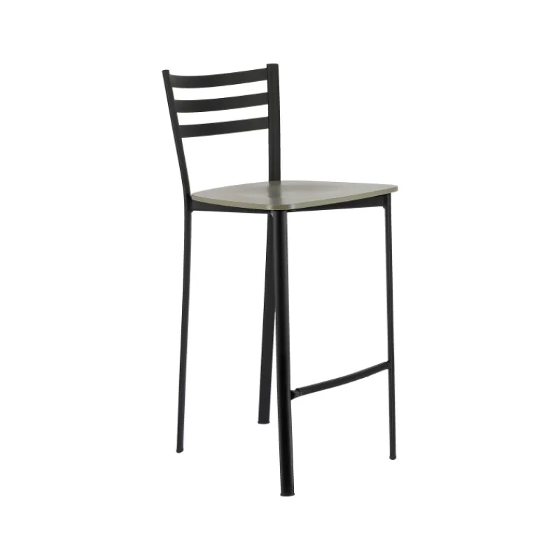 Ace 1329 Tabouret de cuisine en métal et assise bois hauteur snack* Tabouret Hauteur Sur-mesure|Tabouret Snack (assise +/- 65 Cm)