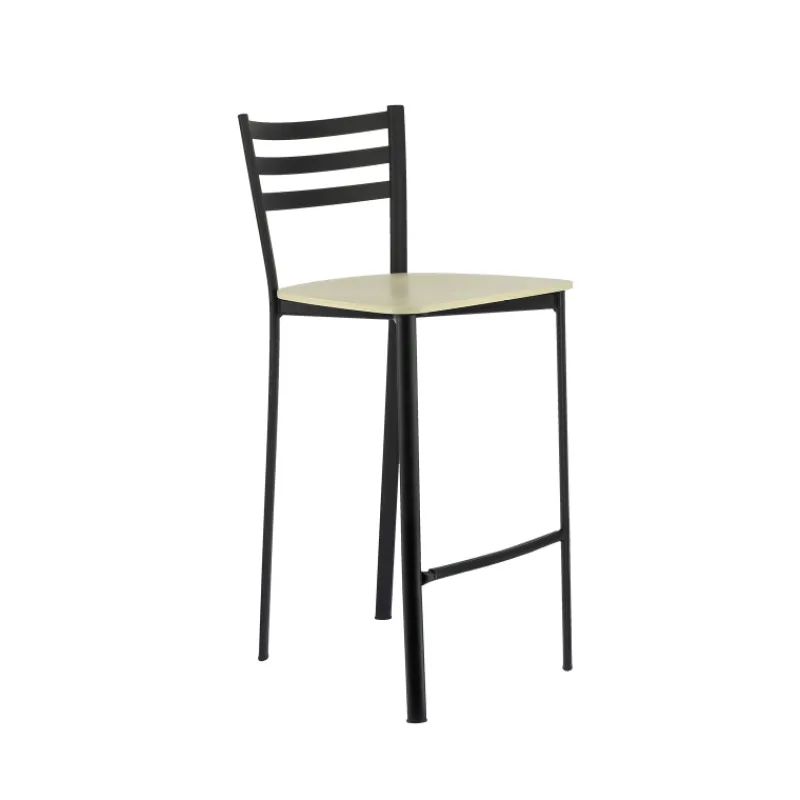 Ace 1329 Tabouret de cuisine en métal et assise bois hauteur snack* Tabouret Hauteur Sur-mesure|Tabouret Snack (assise +/- 65 Cm)