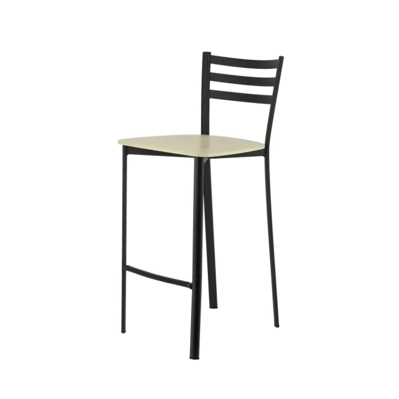 Ace 1329 Tabouret de cuisine en métal et assise bois hauteur snack* Tabouret Hauteur Sur-mesure|Tabouret Snack (assise +/- 65 Cm)