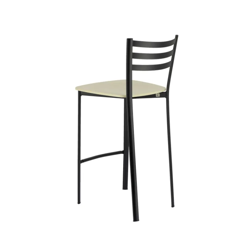 Ace 1329 Tabouret de cuisine en métal et assise bois hauteur snack* Tabouret Hauteur Sur-mesure|Tabouret Snack (assise +/- 65 Cm)