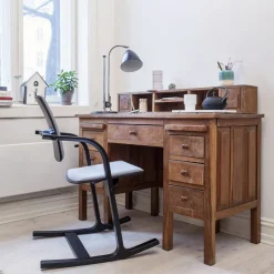 Varier Actulum ® Fauteuil de bureau ergonomique à bascule en tissu et bois* Chaise De Bureau|Chaise Salon