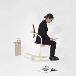 Varier Actulum ® Fauteuil de bureau ergonomique à bascule en tissu et bois* Chaise De Bureau|Chaise Salon