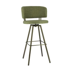 Perfecta Adagio Tabouret de bar moderne pivotant en tissu et pieds métal* Tabouret De Bar (assise +/- 80 Cm)