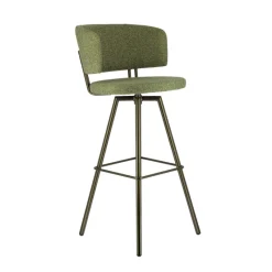 Perfecta Adagio Tabouret de bar moderne pivotant en tissu et pieds métal* Tabouret De Bar (assise +/- 80 Cm)