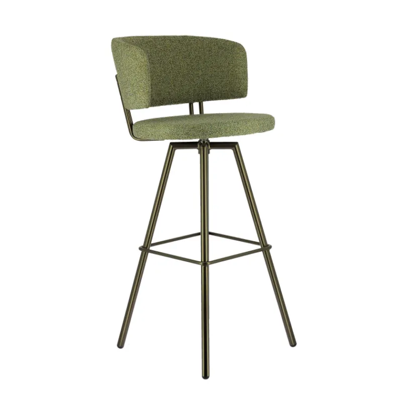 Perfecta Adagio Tabouret de bar moderne pivotant en tissu et pieds métal* Tabouret De Bar (assise +/- 80 Cm)
