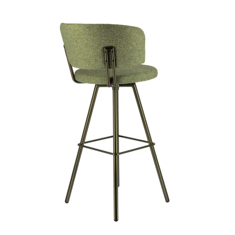 Perfecta Adagio Tabouret de bar moderne pivotant en tissu et pieds métal* Tabouret De Bar (assise +/- 80 Cm)