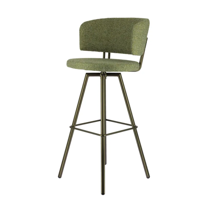 Perfecta Adagio Tabouret de bar moderne pivotant en tissu et pieds métal* Tabouret De Bar (assise +/- 80 Cm)