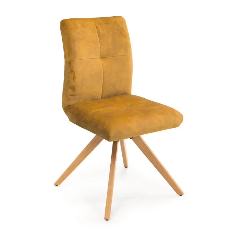 Adèle Chaise en tissu pivotante confortable avec pieds bois* Chaise De Salle à Manger|Chaise De Bureau