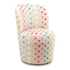 Paget Adèle Chauffeuse pivotante moderne avec tissu à motifs fabriquée en France* Chaise De Salle à Manger|Chaise De Bureau
