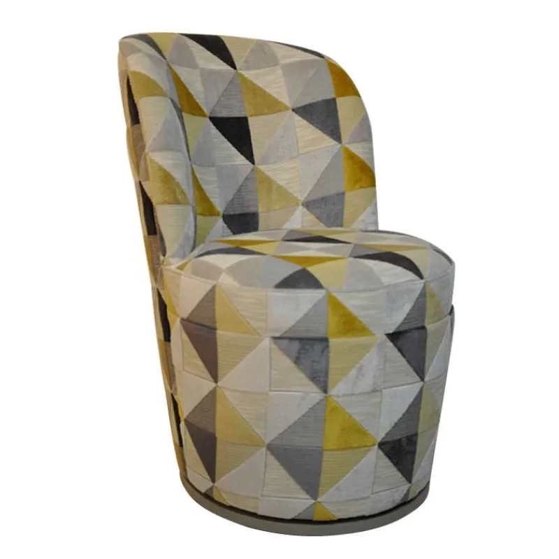 Paget Adèle Chauffeuse pivotante moderne avec tissu à motifs fabriquée en France* Chaise De Salle à Manger|Chaise De Bureau