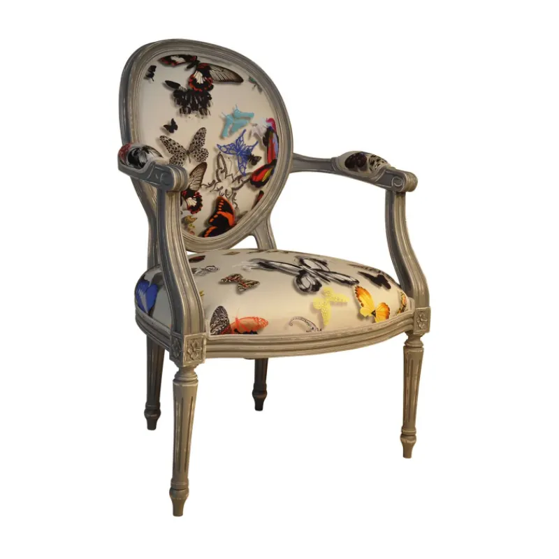 Paget Adrien Fauteuil Louis XVI médaillon revisité fabrication française* Fauteuil De Salon
