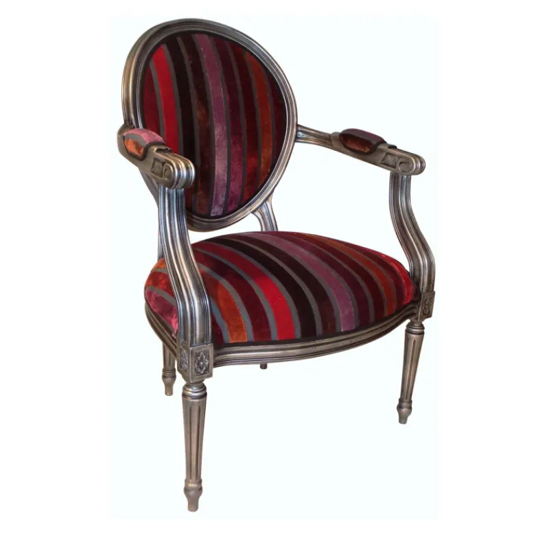 Paget Adrien Fauteuil Louis XVI médaillon revisité fabrication française* Fauteuil De Salon