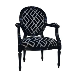 Paget Adrien Fauteuil Louis XVI médaillon revisité fabrication française* Fauteuil De Salon
