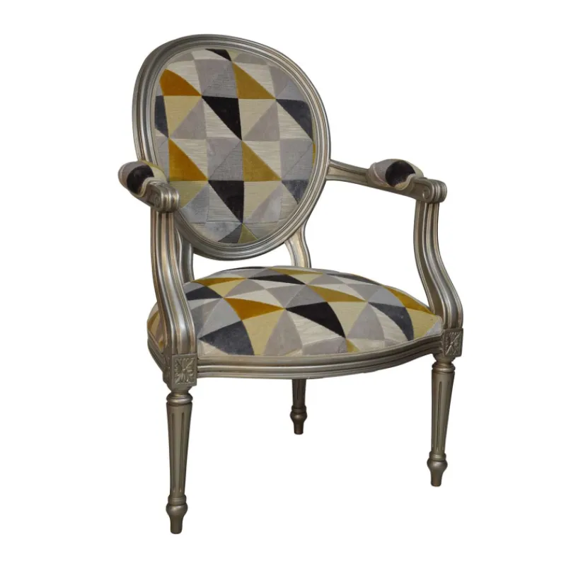 Paget Adrien Fauteuil Louis XVI médaillon revisité fabrication française* Fauteuil De Salon