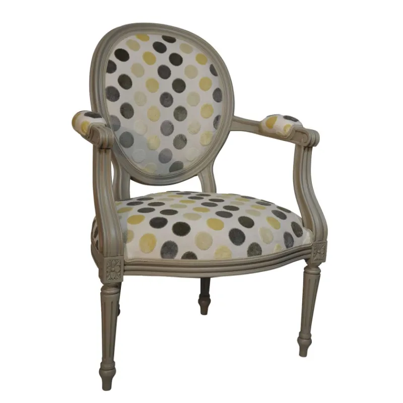 Paget Adrien Fauteuil Louis XVI médaillon revisité fabrication française* Fauteuil De Salon