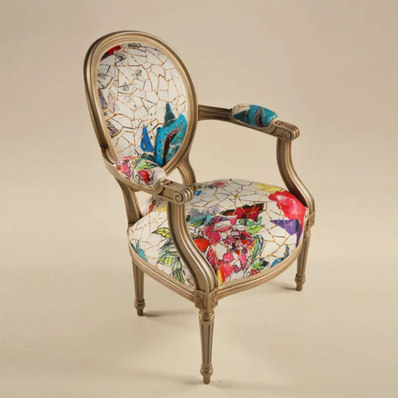 Paget Adrien Fauteuil Louis XVI médaillon revisité fabrication française* Fauteuil De Salon
