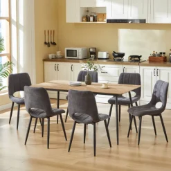 AgatheChaise cosy en tissu avec pieds en métal noir* Chaise De Salle à Manger