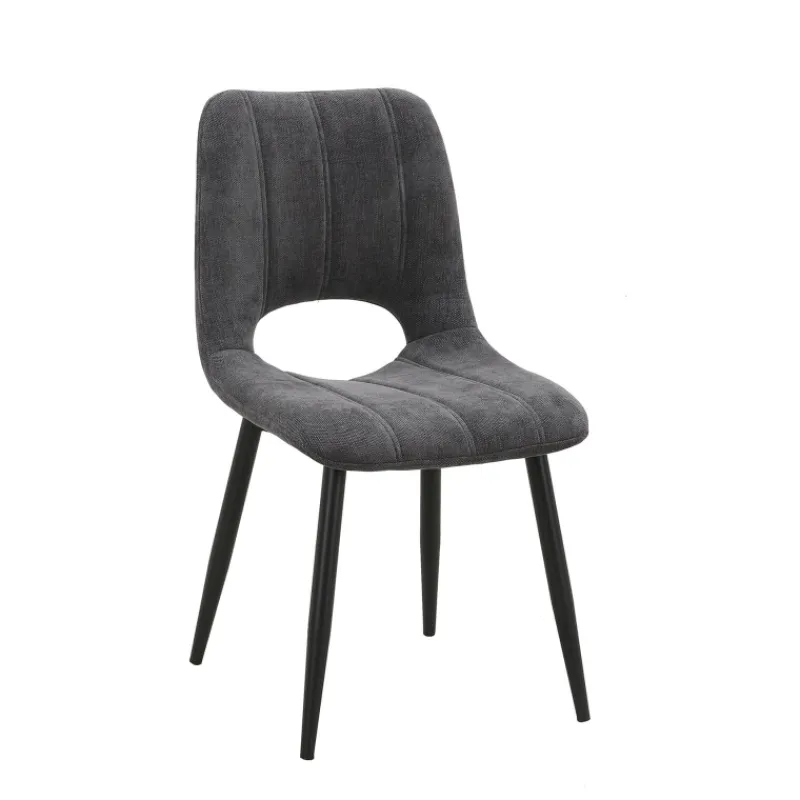AgatheChaise cosy en tissu avec pieds en métal noir* Chaise De Salle à Manger