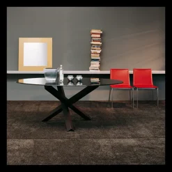 Sovet Italia Aikido Sovet® Table de salle à manger ovale design en verre* Table De Salle à Manger