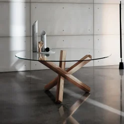 Sovet Italia Aikido Sovet® Table en verre design ronde* Table De Salle à Manger