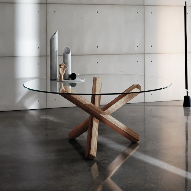 Sovet Italia Aikido Sovet® Table en verre design ronde* Table De Salle à Manger