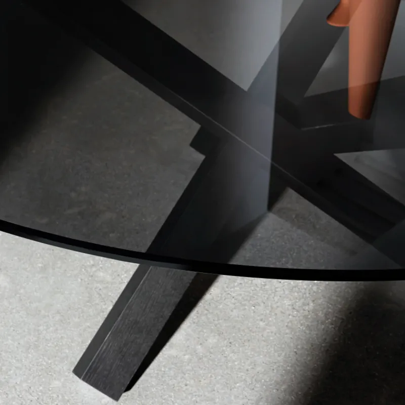 Sovet Italia Aikido Sovet® Table en verre design ronde* Table De Salle à Manger