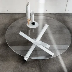 Sovet Italia Aikido Sovet® Table en verre design ronde* Table De Salle à Manger