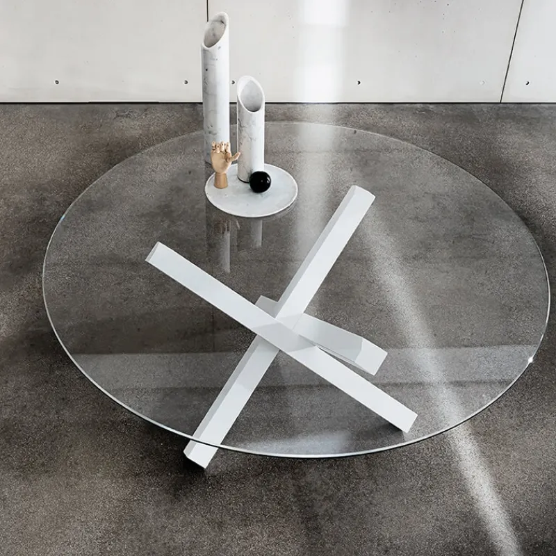 Sovet Italia Aikido Sovet® Table en verre design ronde* Table De Salle à Manger