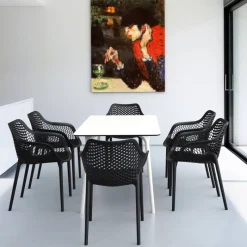 Air XL Fauteuil moderne empilable ajouré en polypropylène* Chaise De Cuisine|Chaise De Salle à Manger