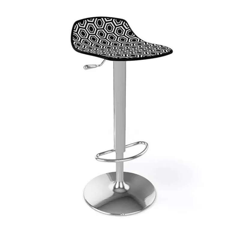 Alhambra 97A / 97AV Tabouret italien sans dossier réglable en hauteur avec assise à motifs* Tabouret Snack (assise +/- 65 Cm)|Tabouret De Bar (assise +/- 80 Cm)